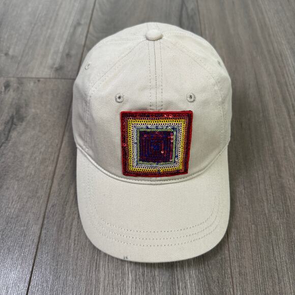 Christopher John Rogers J.Crew Baseball Hat WMNS OS Tan Red Adjustable Sequined main image 10